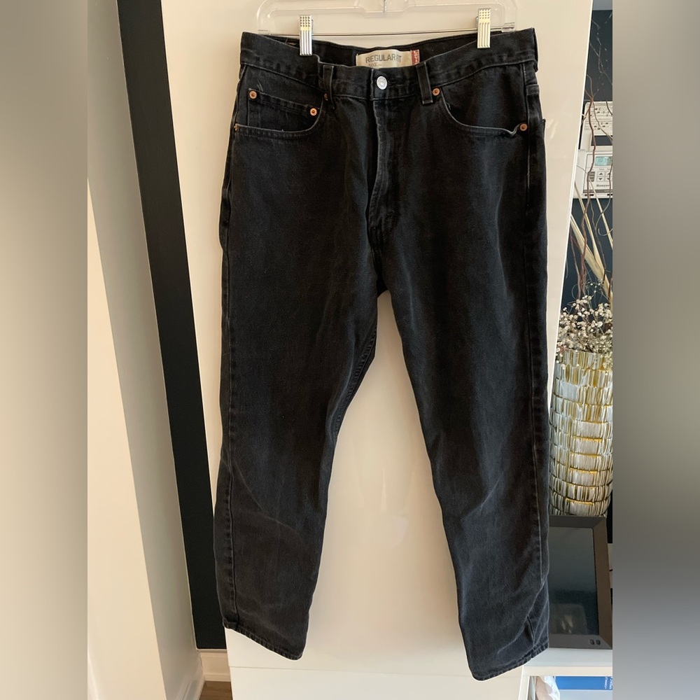 Vintage 2004 Men's Levi's 505 Regular Fit Dark Gray Black Denim Jeans W36 L32